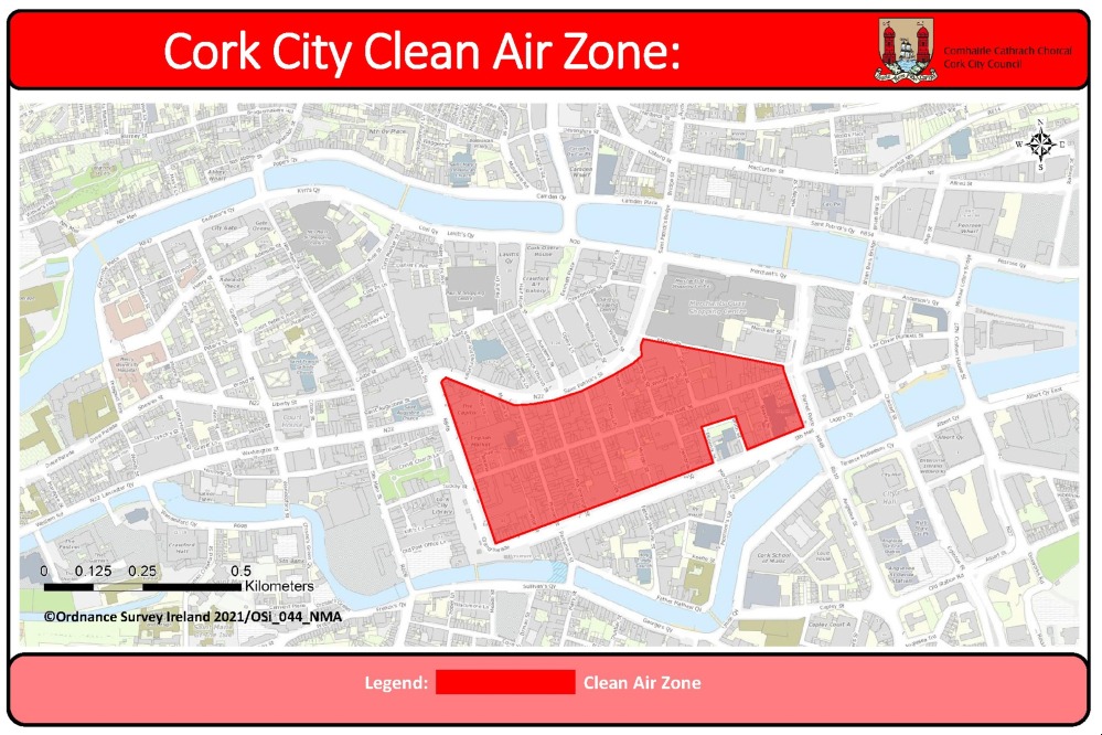 Map of the clean air zone 