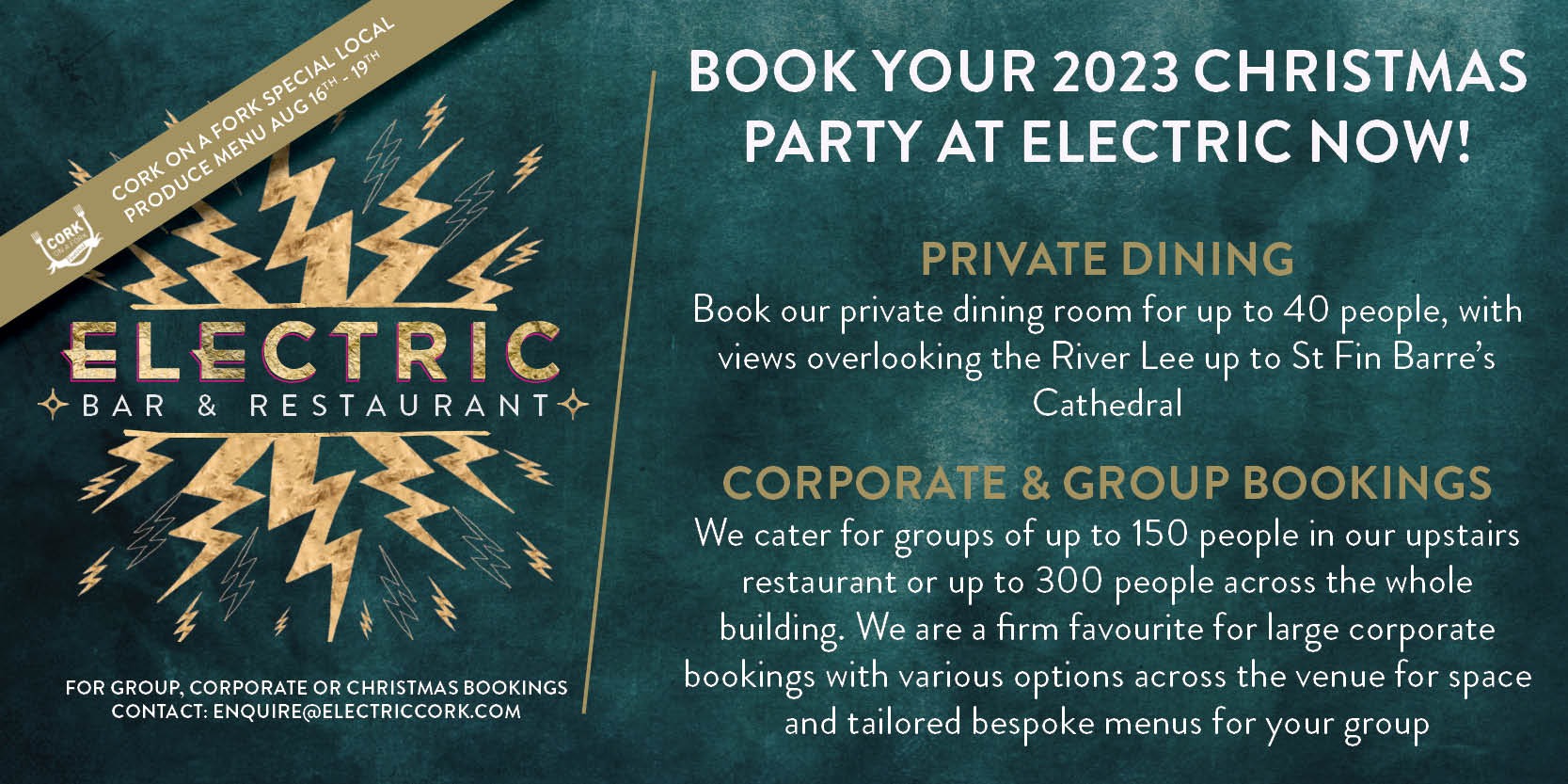 Electric bar & restaurant advert