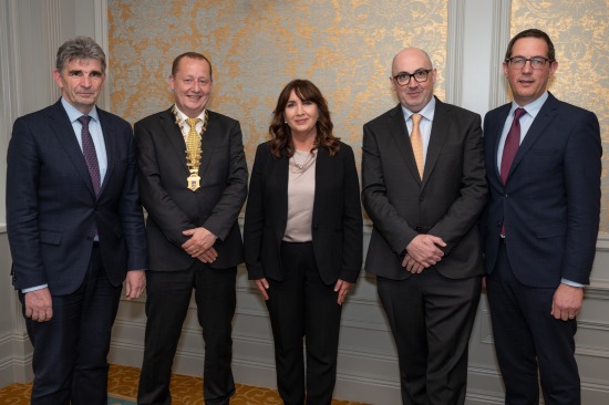 Pictured at the Cork Chamber AGM is Cork Chamber President Ronan Murray with newly elected board members Michael Harte, Maria Desmond, Vice President Rob Horgan, and CEO Conor Healy.