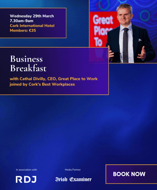 BOOK NOW Business Breakfast with Cathal Divilly, CEO, Great Place to