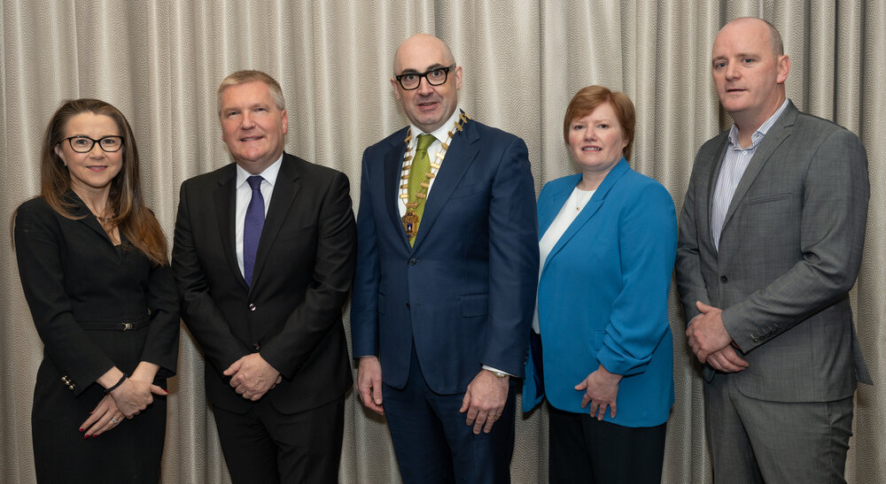 Tracey Donnery, Skillnet Ireland, Michael McGrath, EU Commissioner-designate for Justice (keynote at the event), Rob Horgan, President of Cork Chamber, Karen Conboy, KPMG & Chair of Cork Financial Services Forum and Garrett O’Rourke, Cork Chamber Skillnet